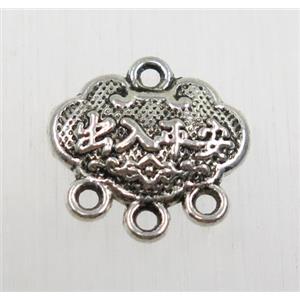 tibetan silver pendant, non-nickel, approx 9x14mm