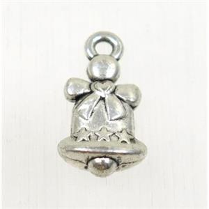 tibetan silver bell pendants, non-nickel, approx 9x14mm