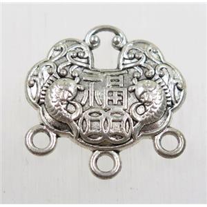 tibetan silver pendant, non-nickel, approx 17x20mm
