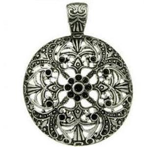 Tibetan silver pendant, Non-nickel, approx 47mm dia