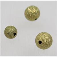 round Raw Brass ball stardust beads, matte, approx 4mm dia