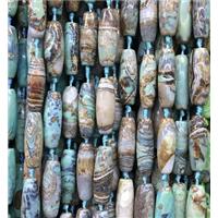 tibetan agate rice bead, approx 13x40mm