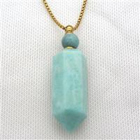 Russian Amazonite perfume bottle Necklace, approx 16-60mm