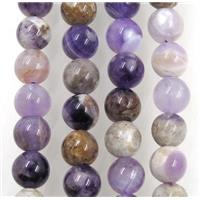 Dogtooth Amethyst Beads smooth round, approx 8mm dia