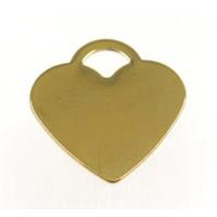 stainless steel heart pendant, gold plated, approx 25mm
