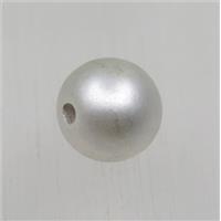 tibetan silver zinc round beads, non-nickel, duck silver, approx 10mm dia