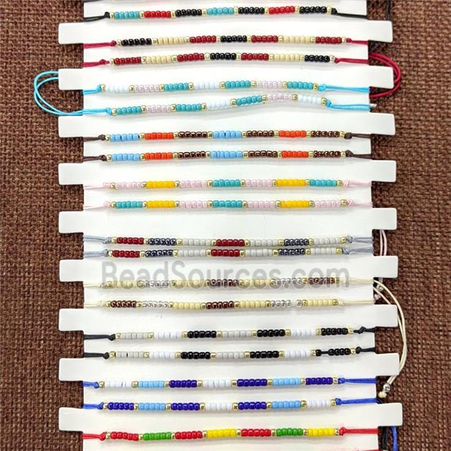 Seed Glass Bracelets Stretchy Mixed
