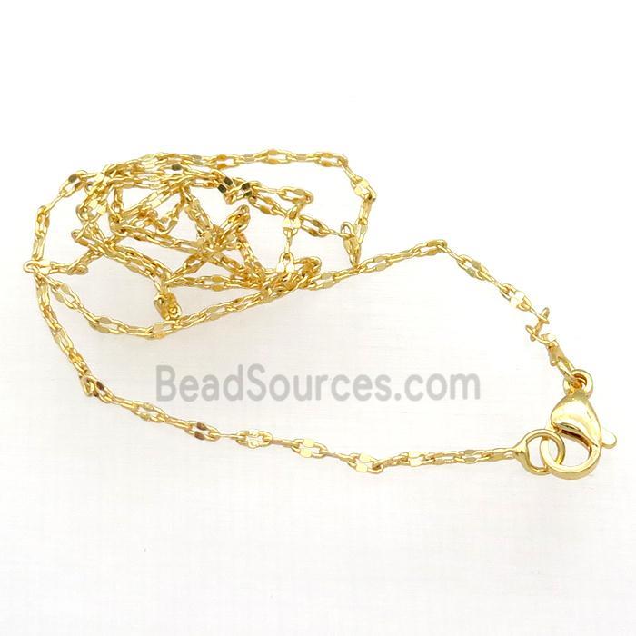 copper necklace chain, unfaded, gold plated