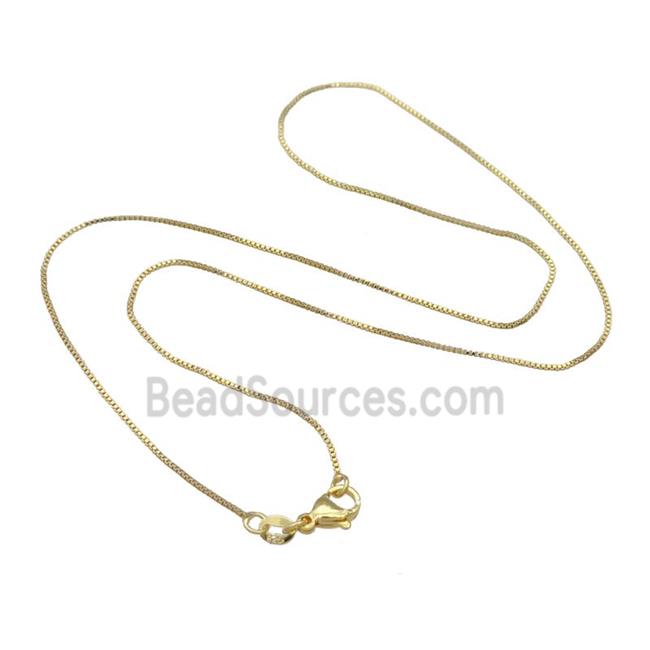 Copper Necklace Box Chain Unfaded Gold Plated