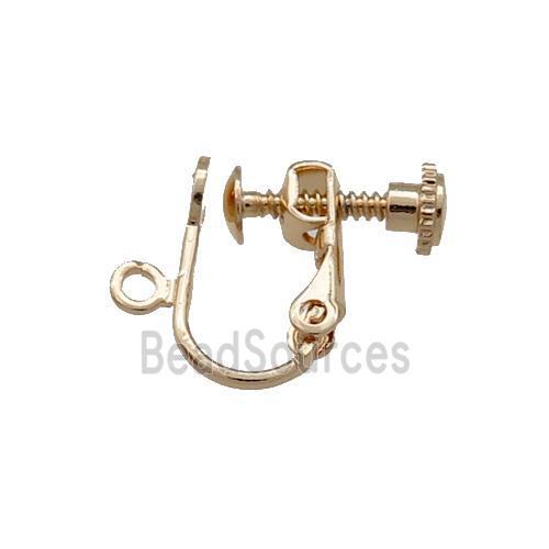 Copper Earring Accessories Screw Unfaded Light Gold Plated
