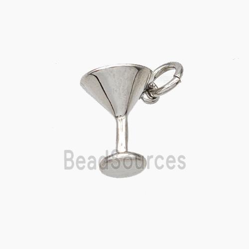 Wine Cup Charms Copper Pendant Platinum Plated