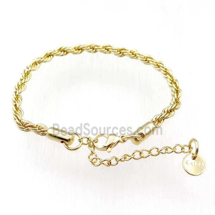 Stainless Steel bracelet, gold plated
