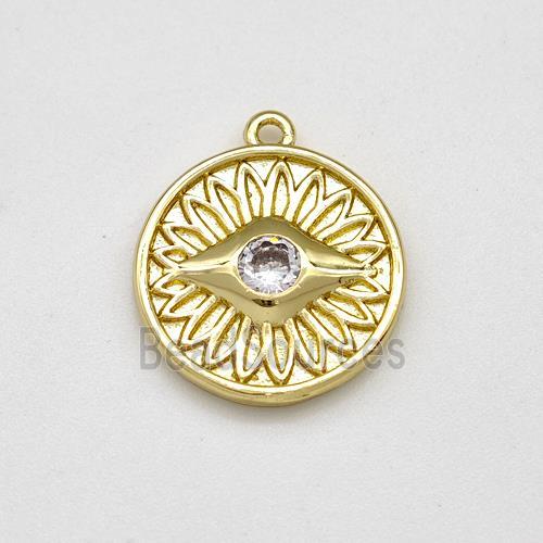 Copper Evil Eye Charms Pendant Pave Zirconia Gold Plated