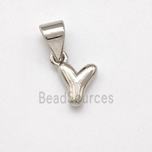 Copper Letter-Y Pendant Platinum Plated