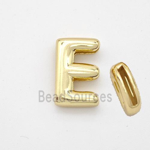 Copper Letter-E Beads Gold Plated