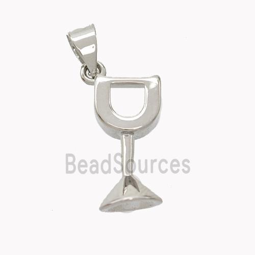 Copper WineCup Pendant Platinum Plated