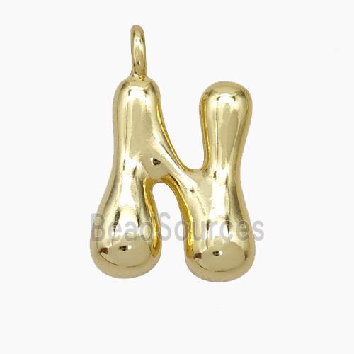 Copper Letter-N Pendant Gold Plated