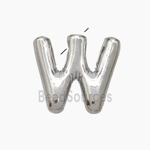 Copper Letter-W Pendant Platinum Plated