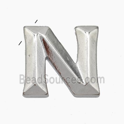 Copper Letter-N Pendant Platinum Plated