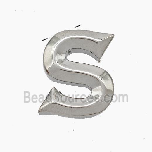 Copper Letter-S Pendant Platinum Plated