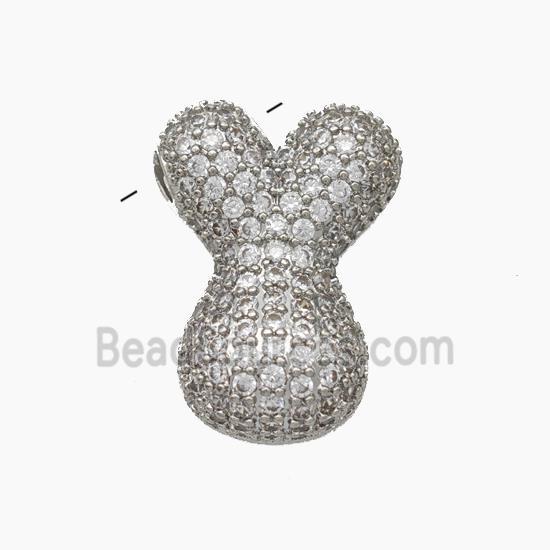 Copper Letter-Y Pendant Pave Zirconia Platinum Plated