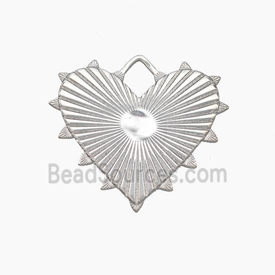 Copper Heart Pendant Platinum Plated