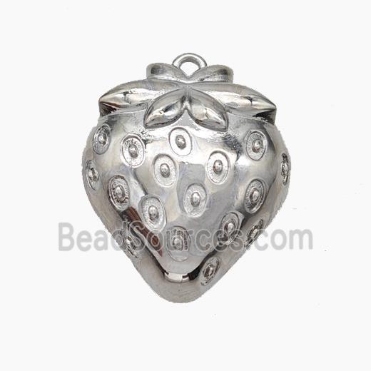 Copper Strawberry Charms Pendant Platinum Plated