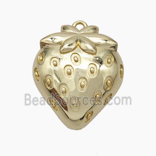 Copper Strawberry Charms Pendant Gold Plated