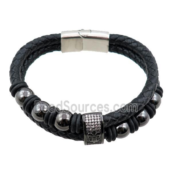 PU leather bracelet with magnetic clasp