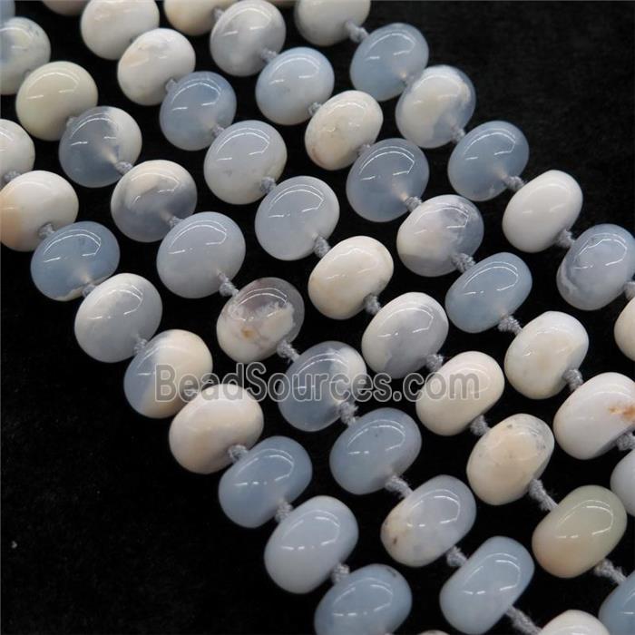 blue Chalcedony rondelle beads