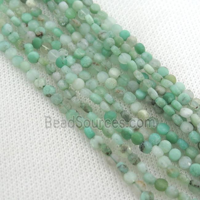 australian Chrysoprase Beads, green, faceted coin