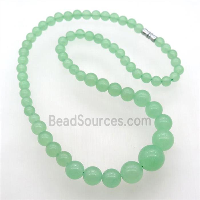 lt.green Malaysia Jade Necklaces with screw clasp