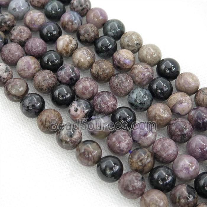 purple Charoite Beads, round, B-grade