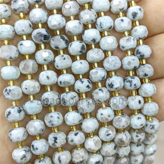 Natural Kiwi Jasper Beads Faceted Rondelle
