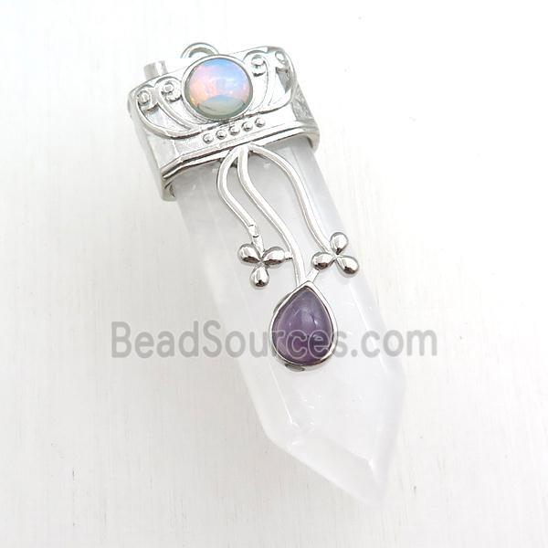 clear quartz arrowhead pendant