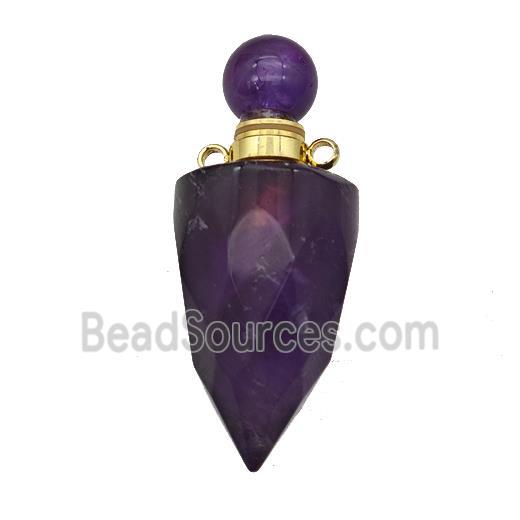 Natural Purple Amethyst Perfume Bottle Pendant Bullet