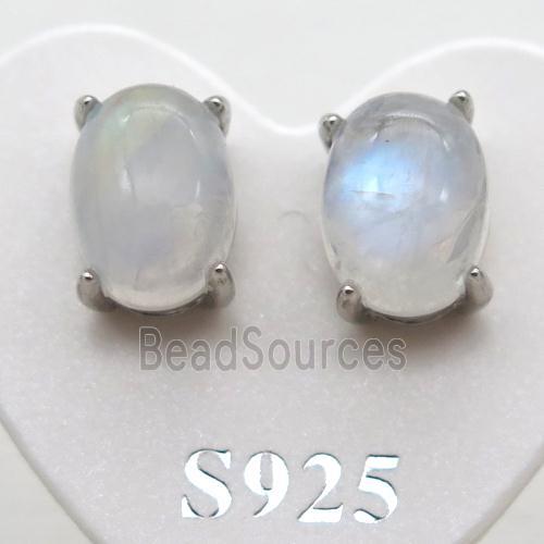 Sterling Silver Stud Earring with moonstone