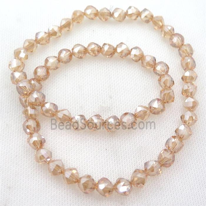 gold champagne Crystal Glass Beads, freeform