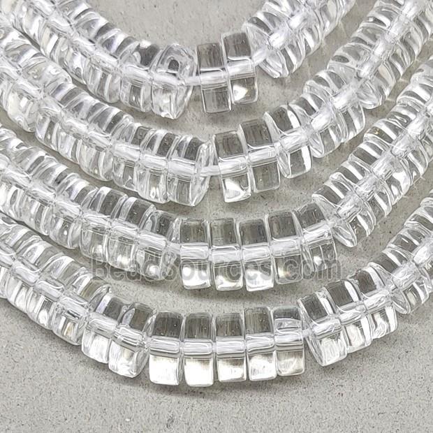 Clear Crystal Glass Heishi Spacer Beads