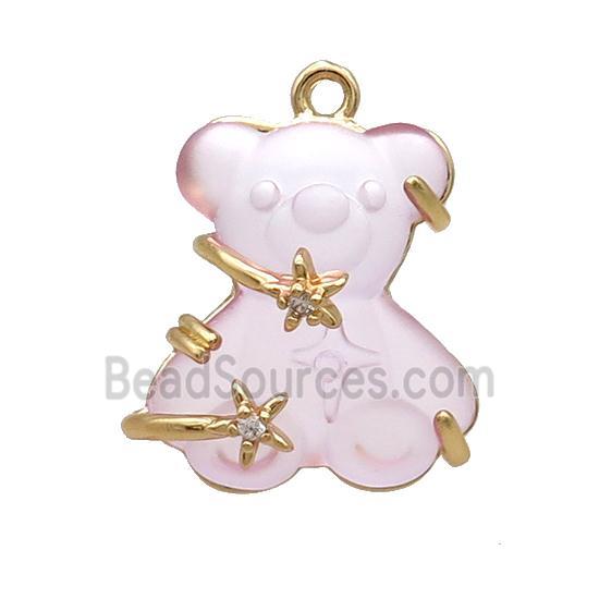 Lt.purple Resin Bear Pendant