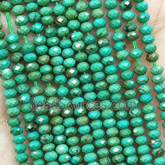 Howlite Turquoise Beads Green Dye Faceted Rondelle