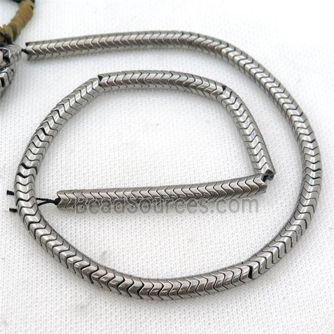 Hematite wave beads, snakeskin