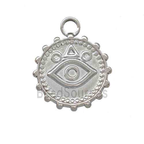 Raw Stainless Steel Eye Pendant Circle