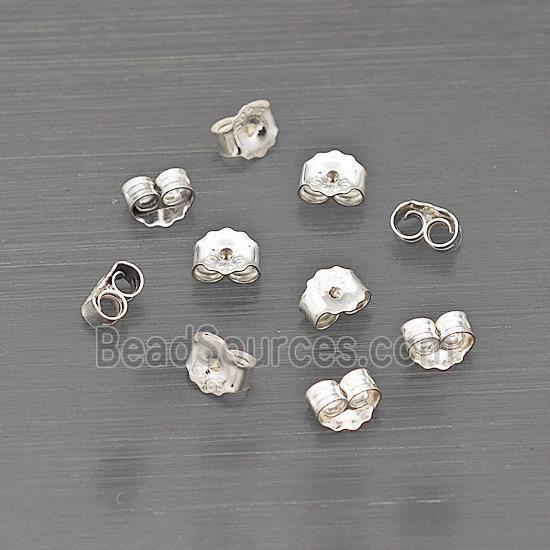 Sterling Silver Earring Nuts Back Shiny Silver