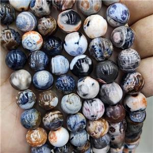 Fire Agate Beads Orange Pink Black Dye Smooth Round, approx 10mm dia