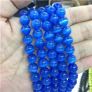 blue round Cats Eye Stone Beads, approx 12mm dia