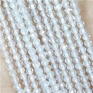 Clear Quartz Beads Tiny Faceted Round, approx 3mm dia