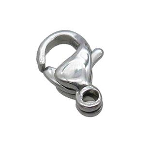 raw stainless steel Lobster Clasp, approx 8mm
