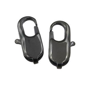 Stainless Steel Lobster Clasp, black plated, approx 9-18mm