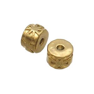 Stainless Steel Rondelle Beads Gold Plated, approx 10mm